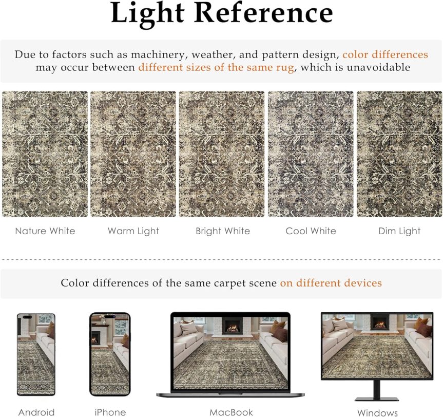 Brown Entryway Rug 2x3 Vintage Area Carpet Indoor Kitchen Washable Door Mat Living Room Entrance Small Low Pile Traditional Distressed Retro Accent Throw Rug Non Slip Office Bathroom - Image 2