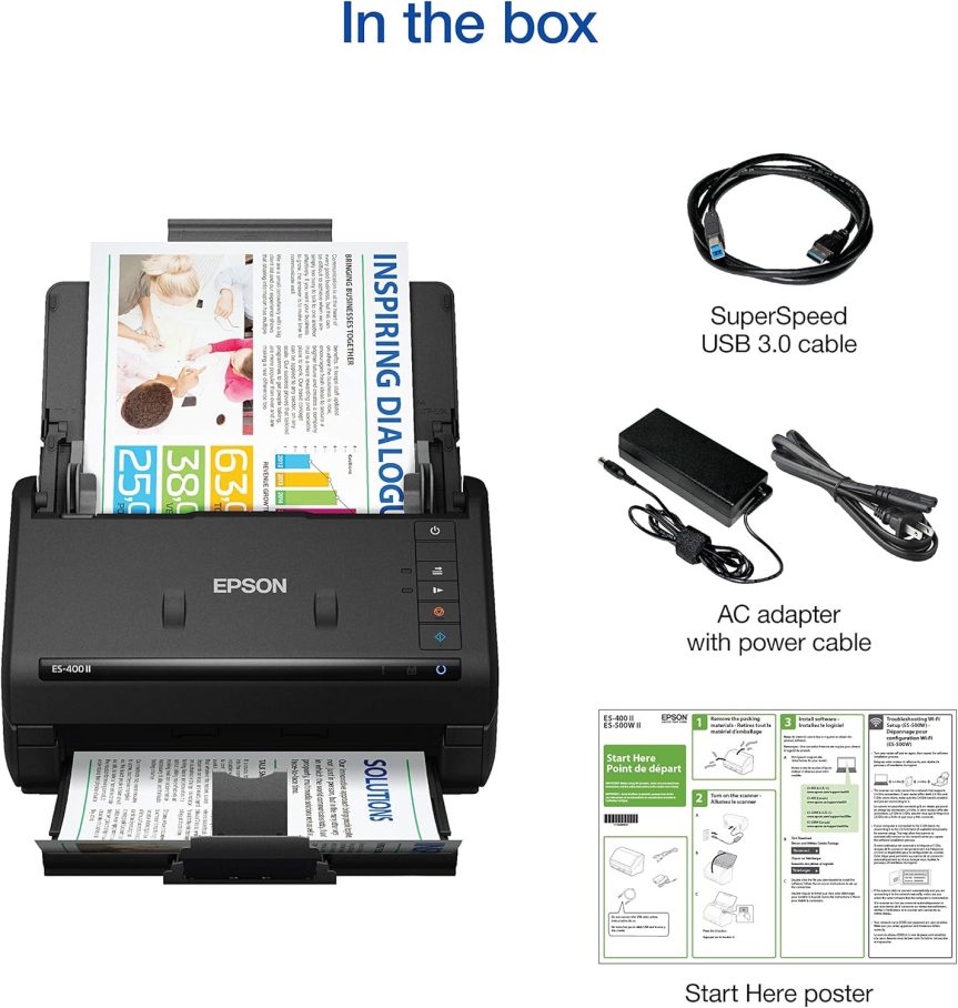 Epson Workforce ES-400 II Color Duplex Desktop Document Scanner for PC and Mac, with Auto Document Feeder (ADF) and Image Adjustment Tools, ES-400 II - Image 7