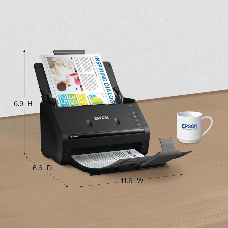 Epson Workforce ES-400 II Color Duplex Desktop Document Scanner for PC and Mac, with Auto Document Feeder (ADF) and Image Adjustment Tools, ES-400 II - Image 9