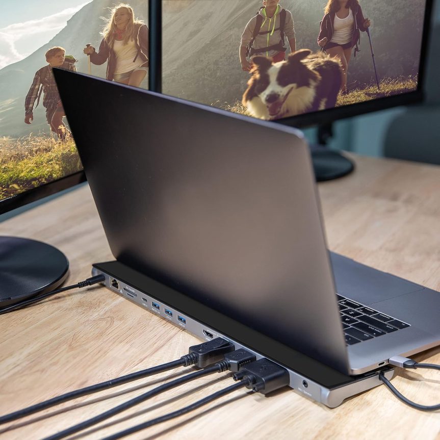j5create USB C Docking Station- Supports up to 3 Display Simultaneously | HDMI, DisplayPort, VGA, 100W PD Fast Charging, Gigabit Ethernet | Comes with Type C Cable Compartment (JCD543) - Image 9