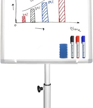 Mobile Whiteboard – 36 x 24 inches Portable Magnetic Dry Erase Board, 3' x 2' Stand Easel White Board Dry Erase Easel Standing Board with Flipchart Hooks
