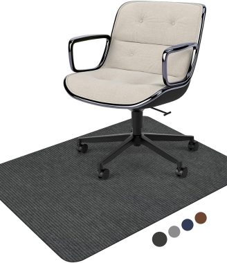 Placoot Desk Chair Mat for Hardwood Floor Corduroy Surface 55"x35" Office Chair Mat for Rolling Chairs,Large Anti-Slip Backing Under Desk Low-Pile Office Rug Floor Mat for Office/Home