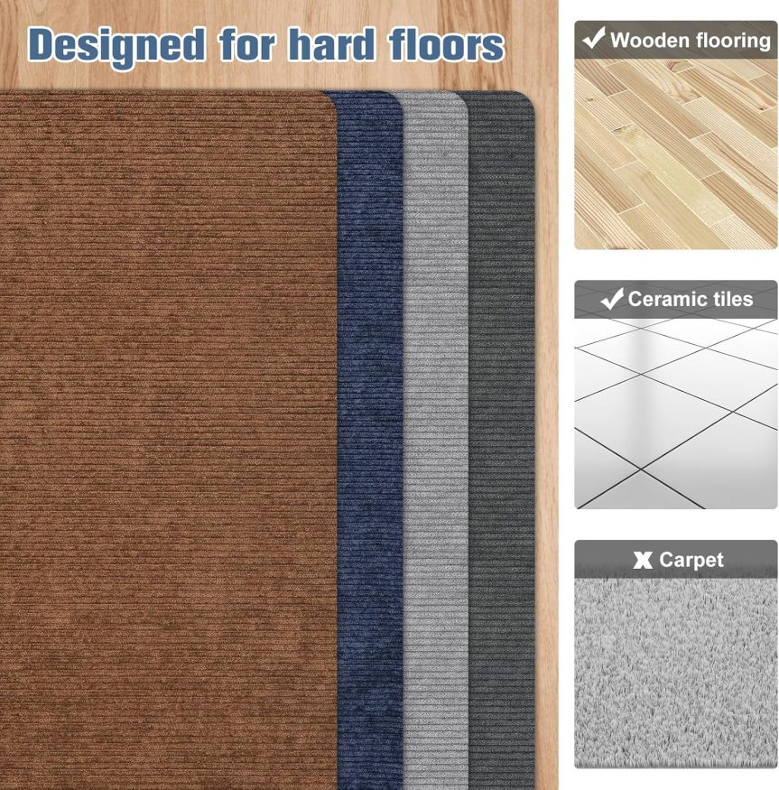 Placoot Desk Chair Mat for Hardwood Floor Corduroy Surface 55"x35" Office Chair Mat for Rolling Chairs,Large Anti-Slip Backing Under Desk Low-Pile Office Rug Floor Mat for Office/Home - Image 5
