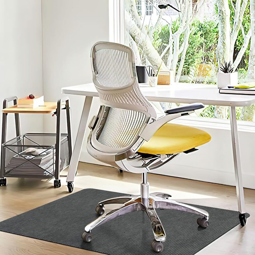 Placoot Desk Chair Mat for Hardwood Floor Corduroy Surface 55"x35" Office Chair Mat for Rolling Chairs,Large Anti-Slip Backing Under Desk Low-Pile Office Rug Floor Mat for Office/Home - Image 8