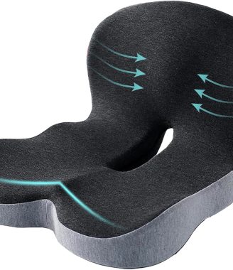 Seat Cushion Memory Foam Pads for Truck Driver Office Chair Cushion Home Chair Cushion Car Non Slip Pad Sitting Ergonomic Cushions for Office Workers Car Drivers (Dark Grey)