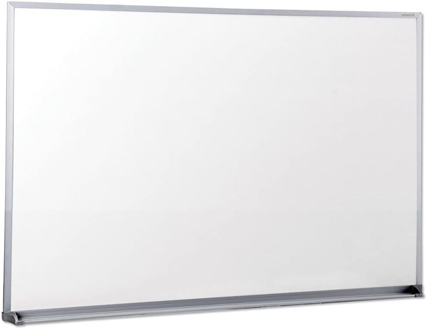 Universal Melamine Dry Erase Board, 36 X 24 Inches Satin-Finished Aluminum (43623)