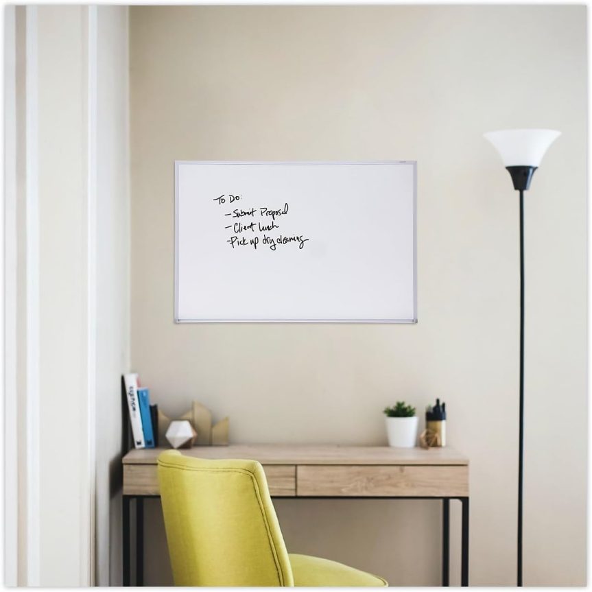 Universal Melamine Dry Erase Board, 36 X 24 Inches Satin-Finished Aluminum (43623) - Image 2